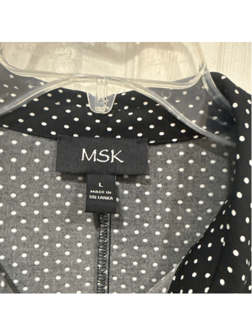 Women's MSK Sleeveless Polka Dot Midi Dress Black White Size L - Picture 3 of 6